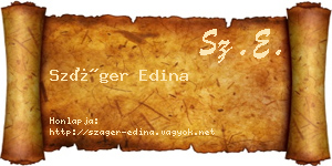Száger Edina névjegykártya